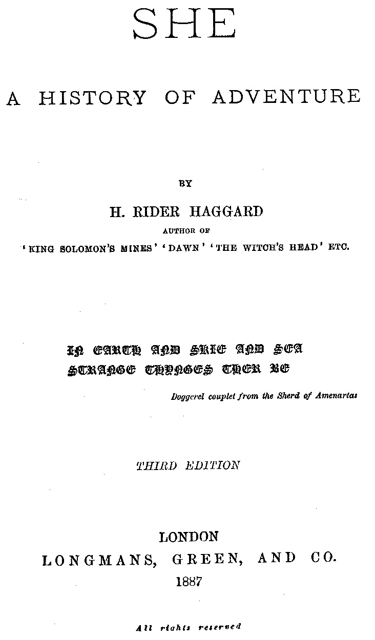 She: A History of Adventure