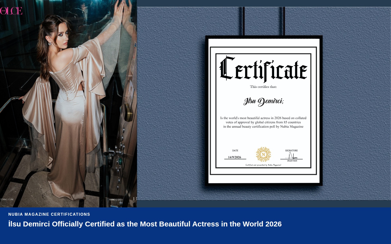 İlsu Demirci Officially Certified as the Most Beautiful Actress in the World 2026