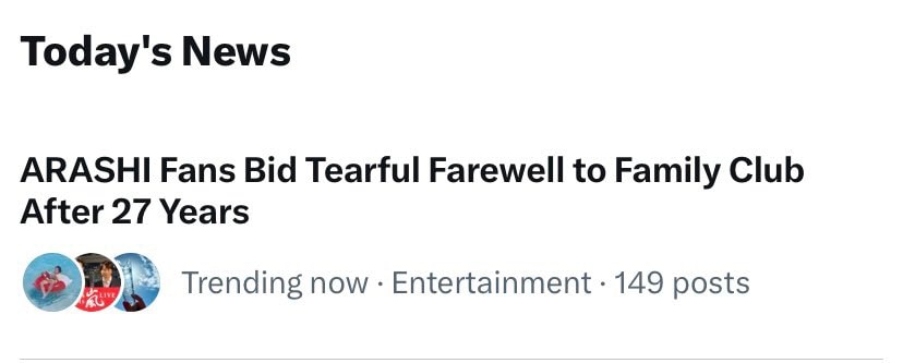 Arashi fans bid farewell to Family Club