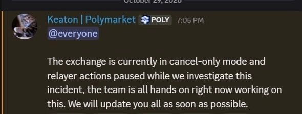 Polymarket Keaton Discord update Polymarket Keaton Discord update