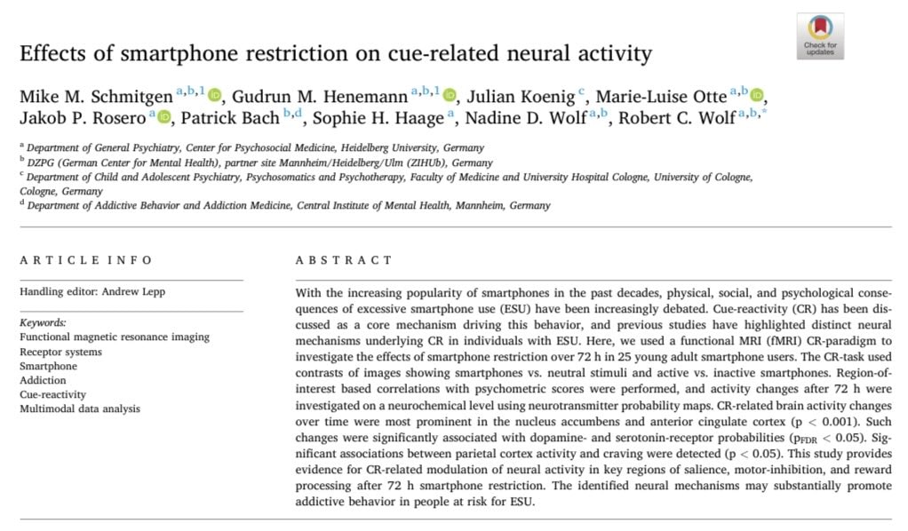 smartphone break brain activity