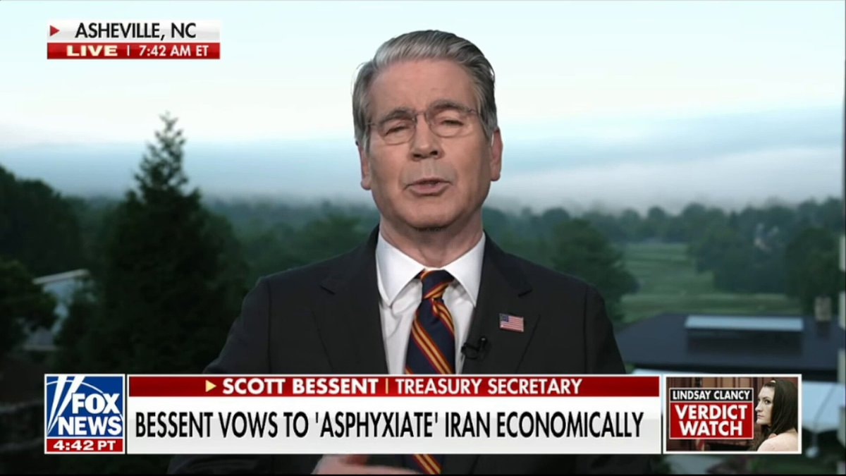 Scott Bessent vows to asphyxiate Iran economically
