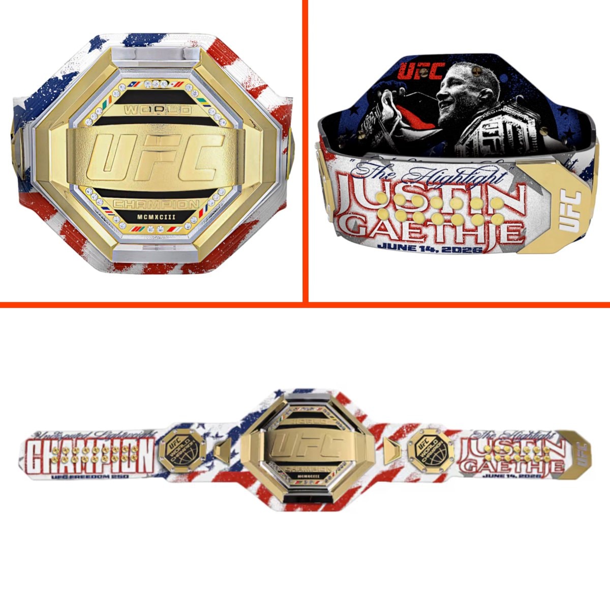 Justin Gaethje UFC legacy belt 🇺🇸
