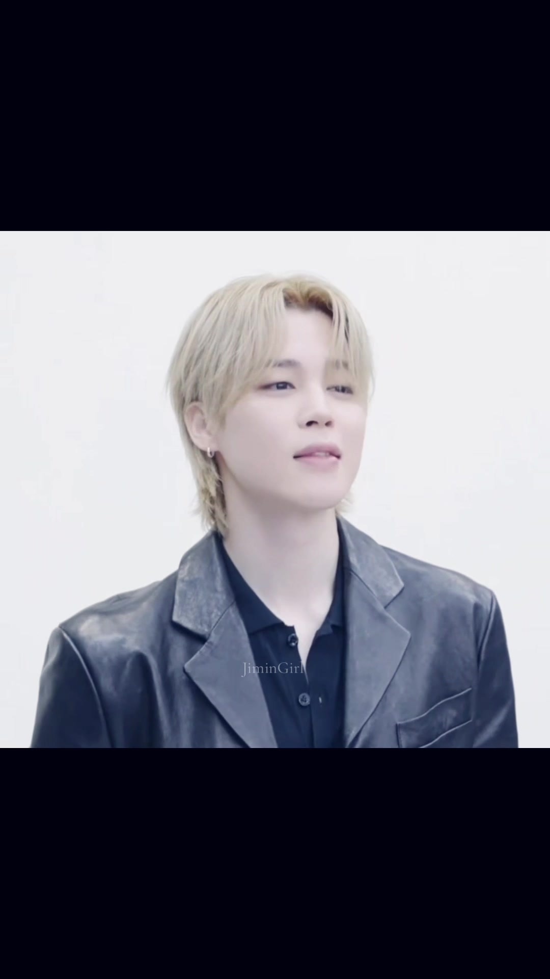 Jimin blonde leather jacket