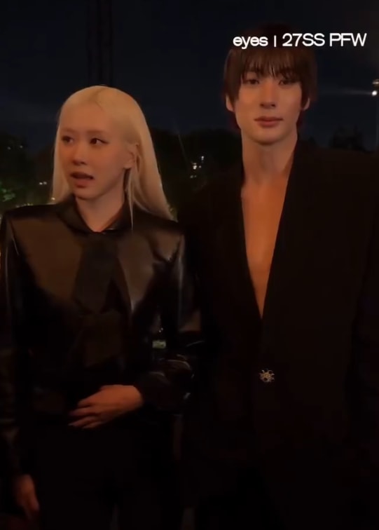 Rosé and Anton at the Saint Laurent Show