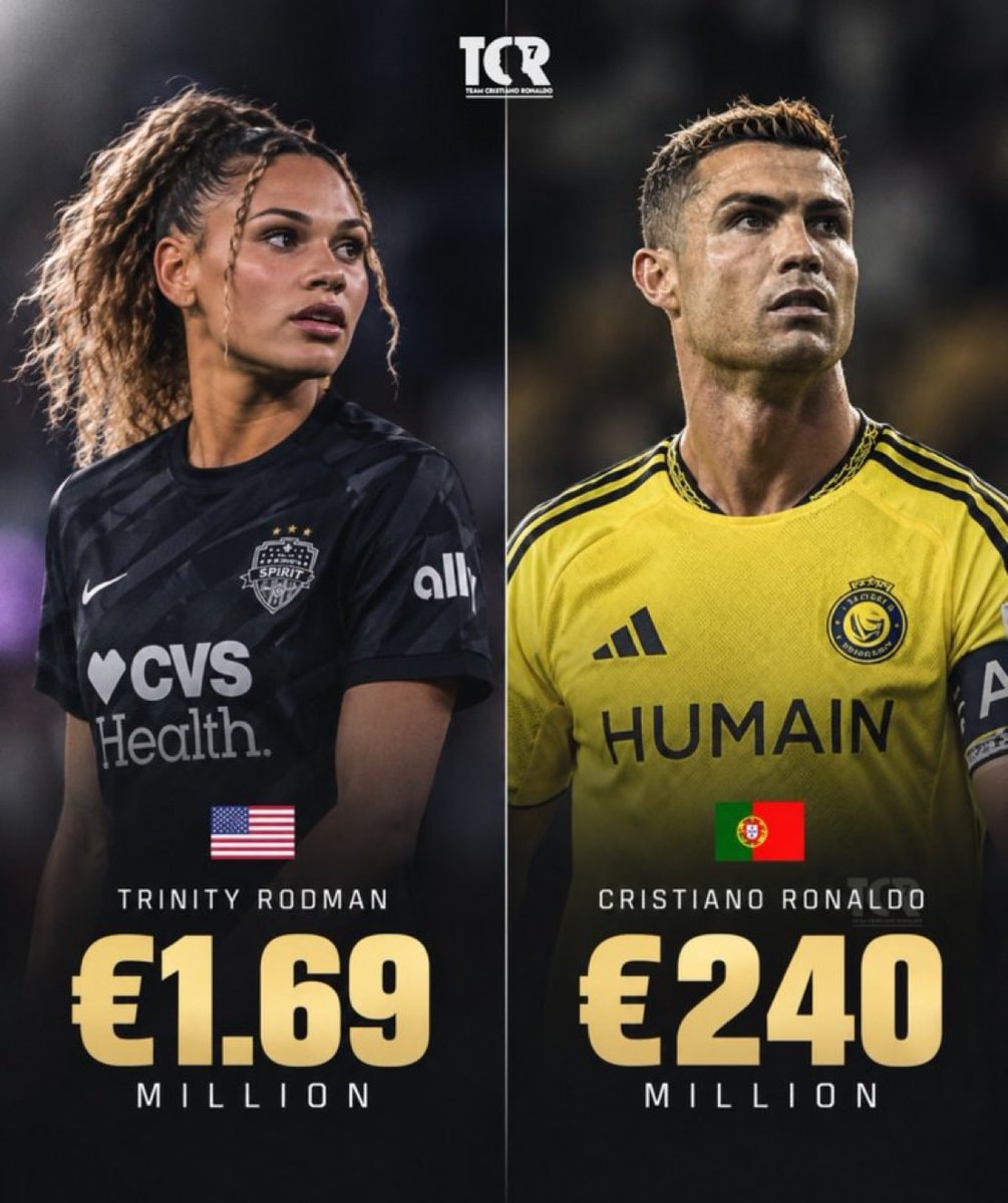 Cristiano Ronaldo vs Trinity Rodman earnings