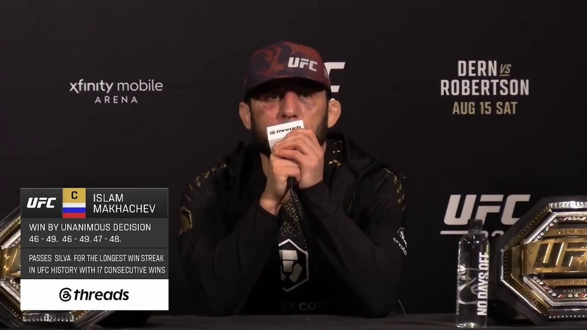 Islam Makhachev longest win streak UFC