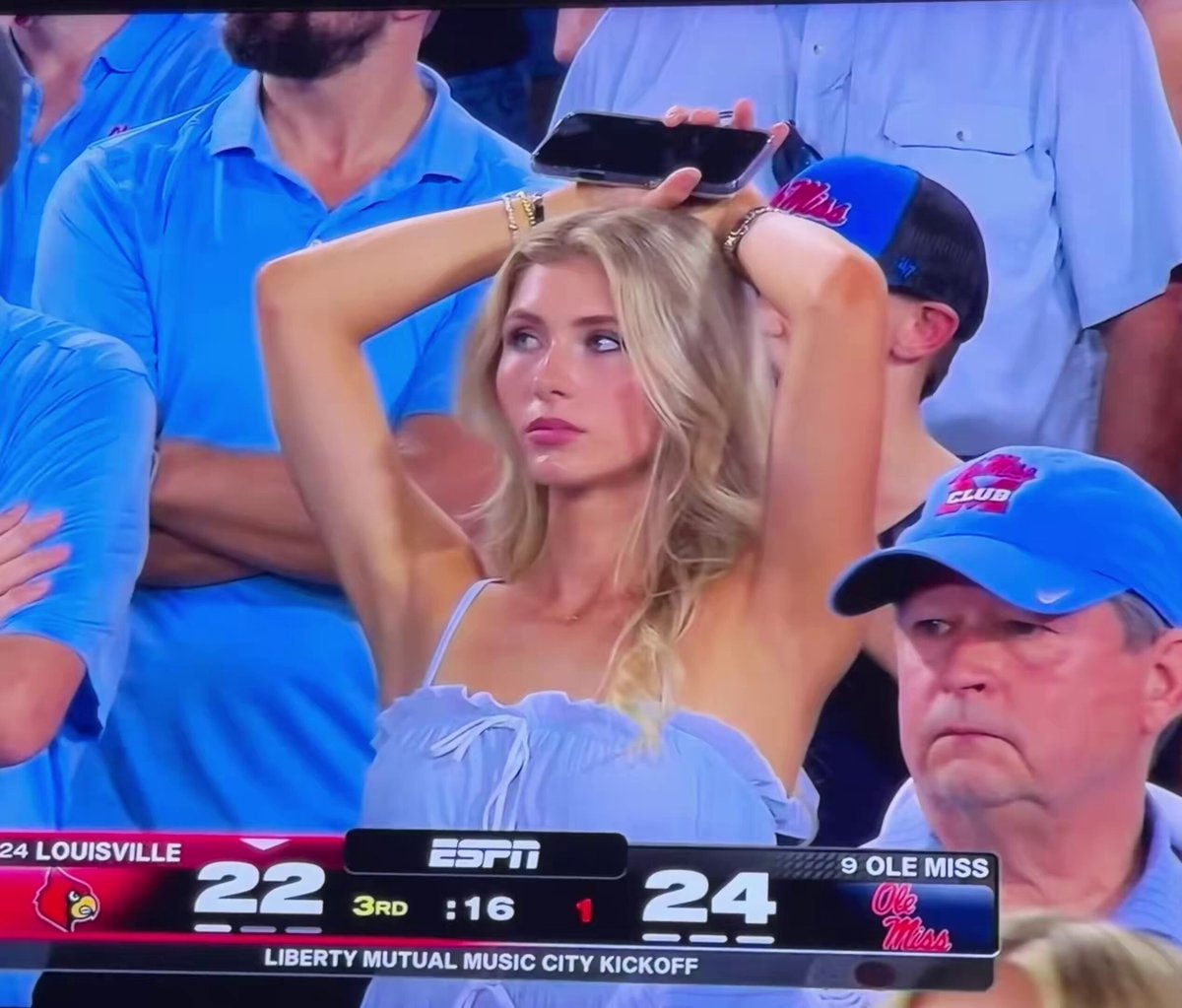 woman going viral at sporting event