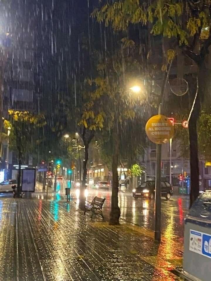 rainy night street scene (photo 2 of 4)