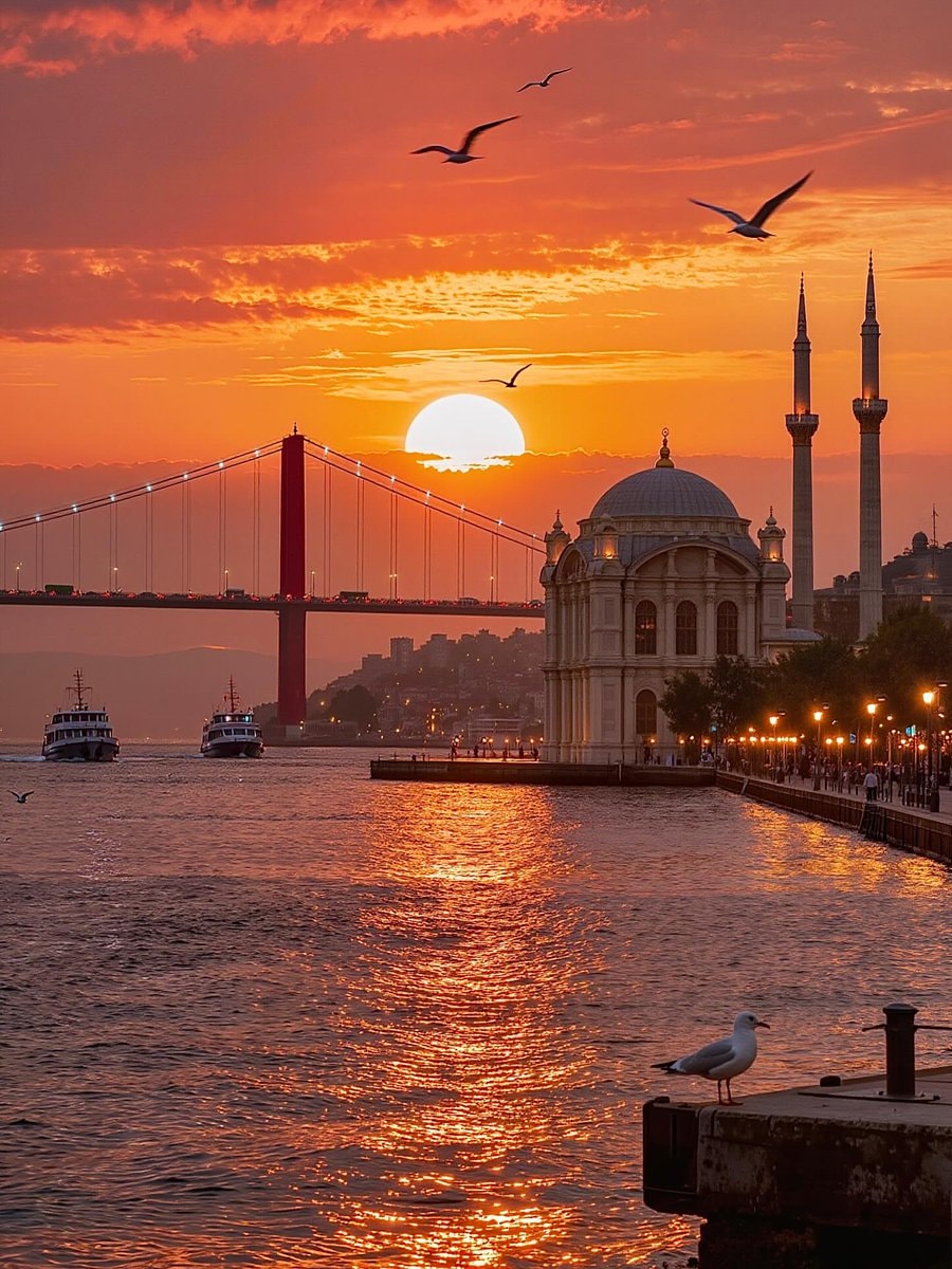 Istanbul sunset Bosphorus Bridge (photo 2 of 4)