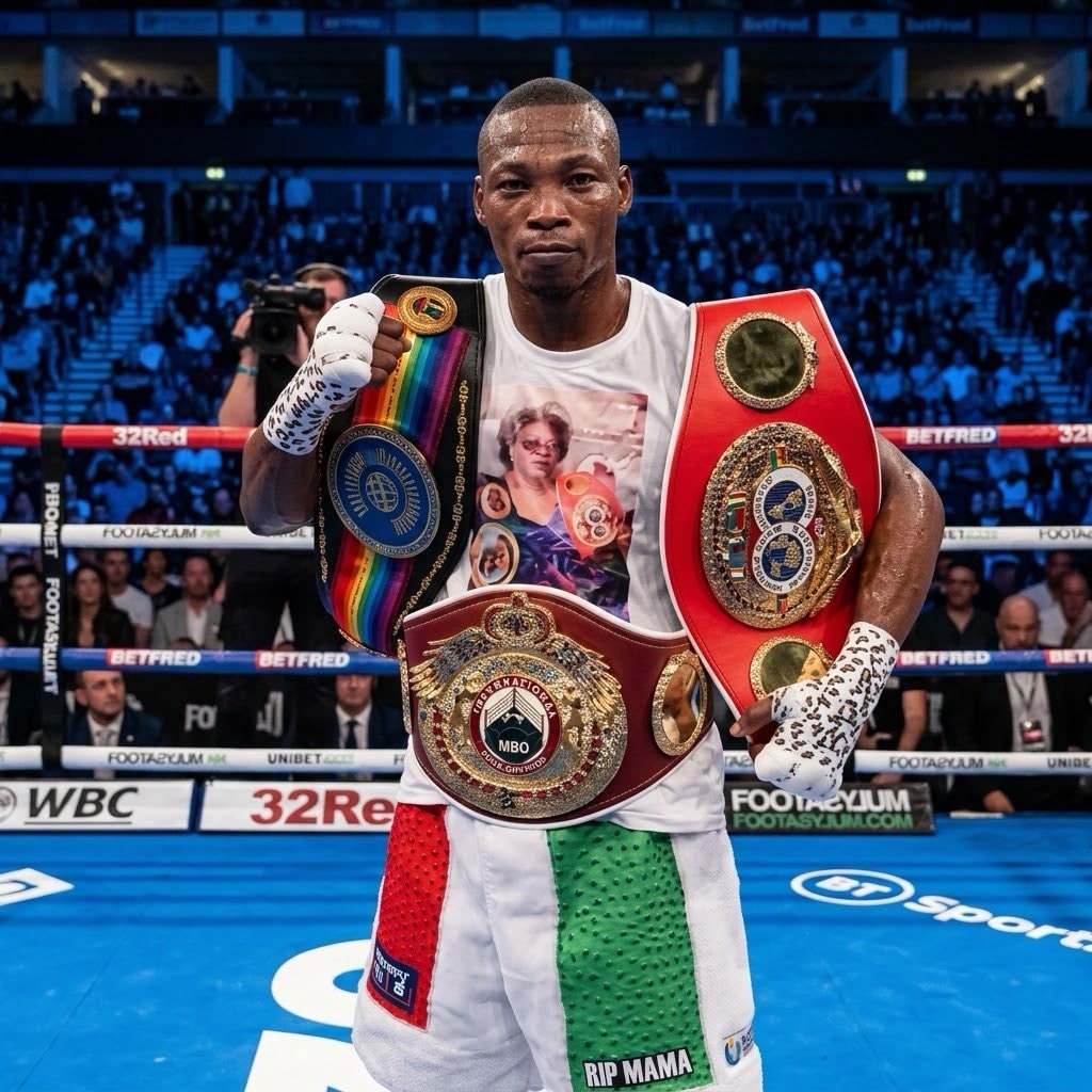 Zolani Tete boxing belts RIP Mama