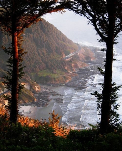 Oregon coast beach at golden hour (photo 2 of 2)