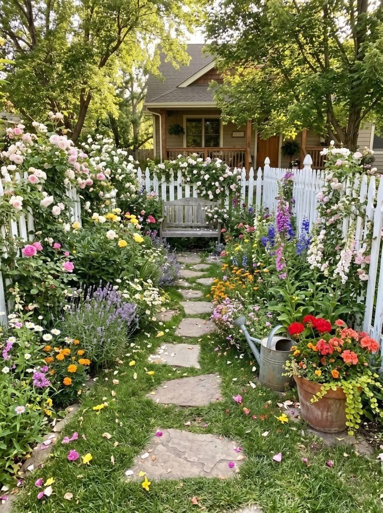 Garden aesthetic stone path flowers Garden aesthetic stone path flowers