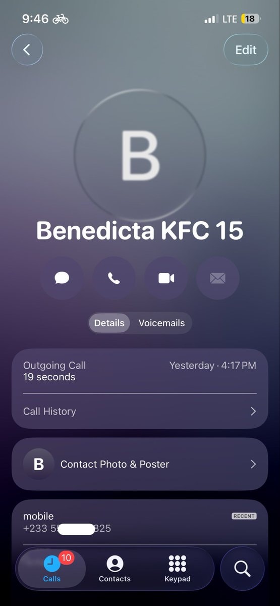 Juliet KFC 15ghs missed call (photo 2 of 2)
