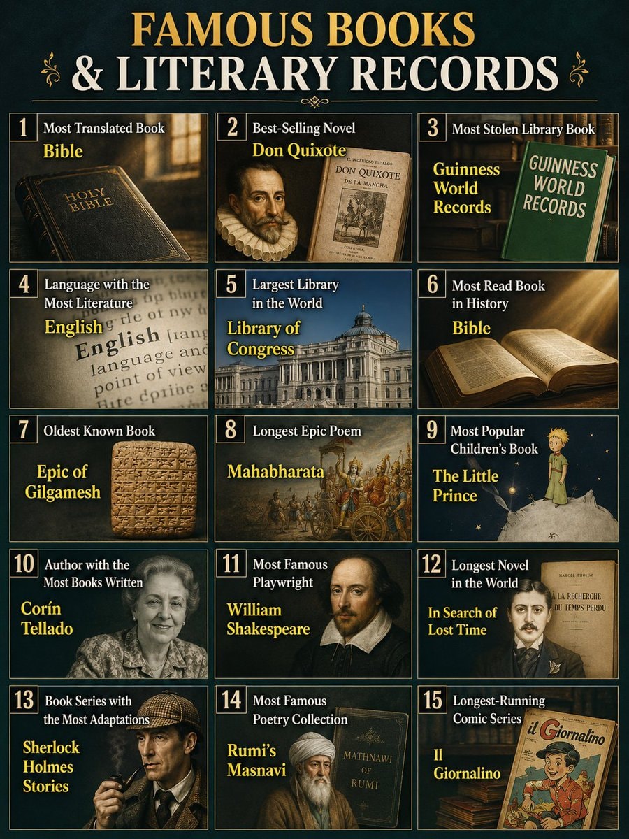 Famous Books & Literary Records