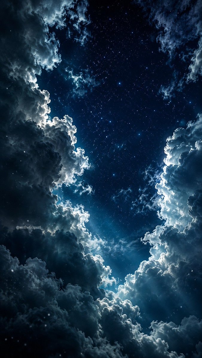 night sky with starlit cloud edges