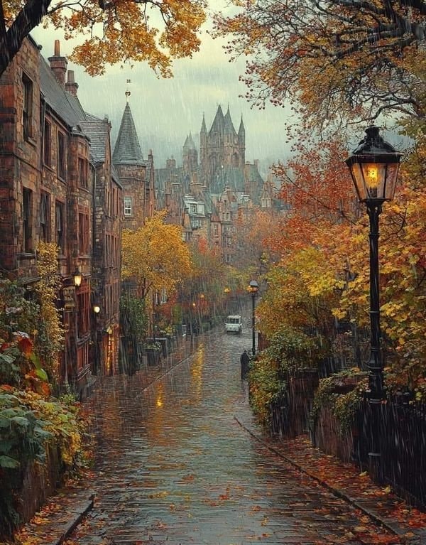 rainy edinburgh street scene (photo 1 of 4)