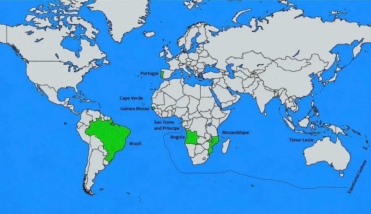 Portuguese speaking countries map