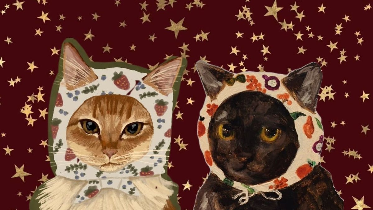 Three cats floral bonnets stars (photo 2 of 4)
