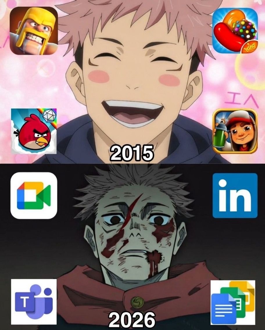 2015 vs 2026 anime meme