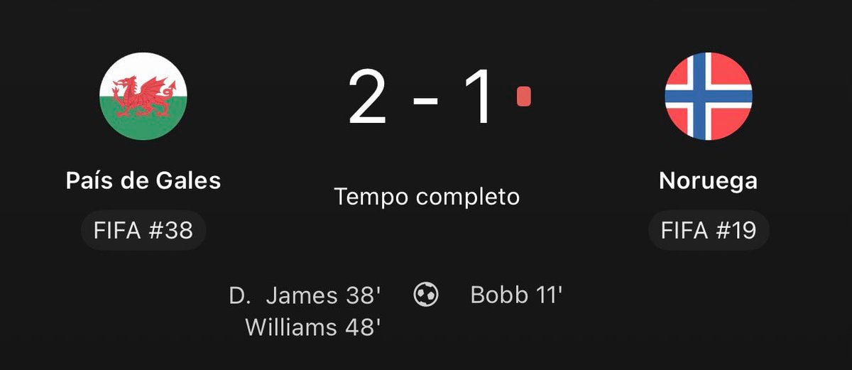Wales 2-1 Norway result