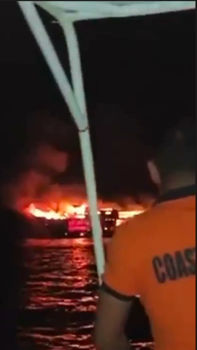 Ferry fire near Coron Palawan Ferry fire near Coron Palawan