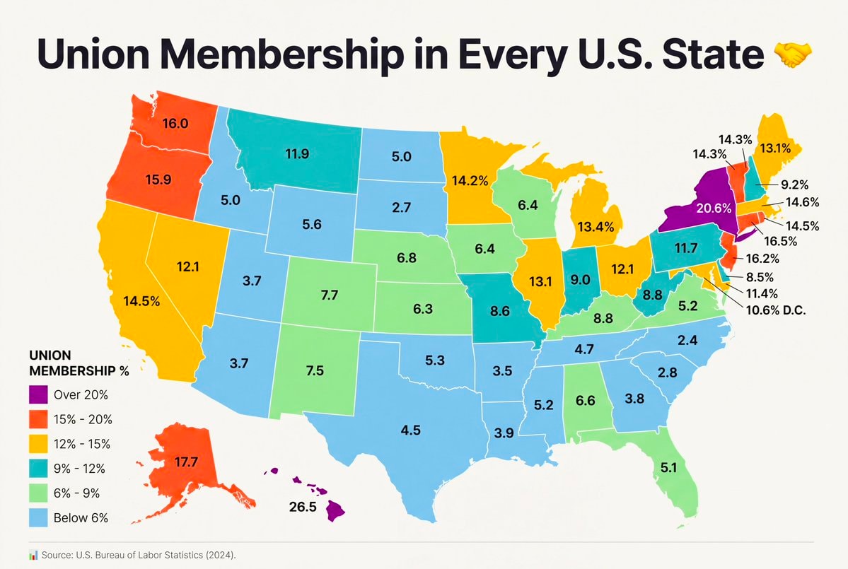 Union Membership by U.S. State Union Membership by U.S. State