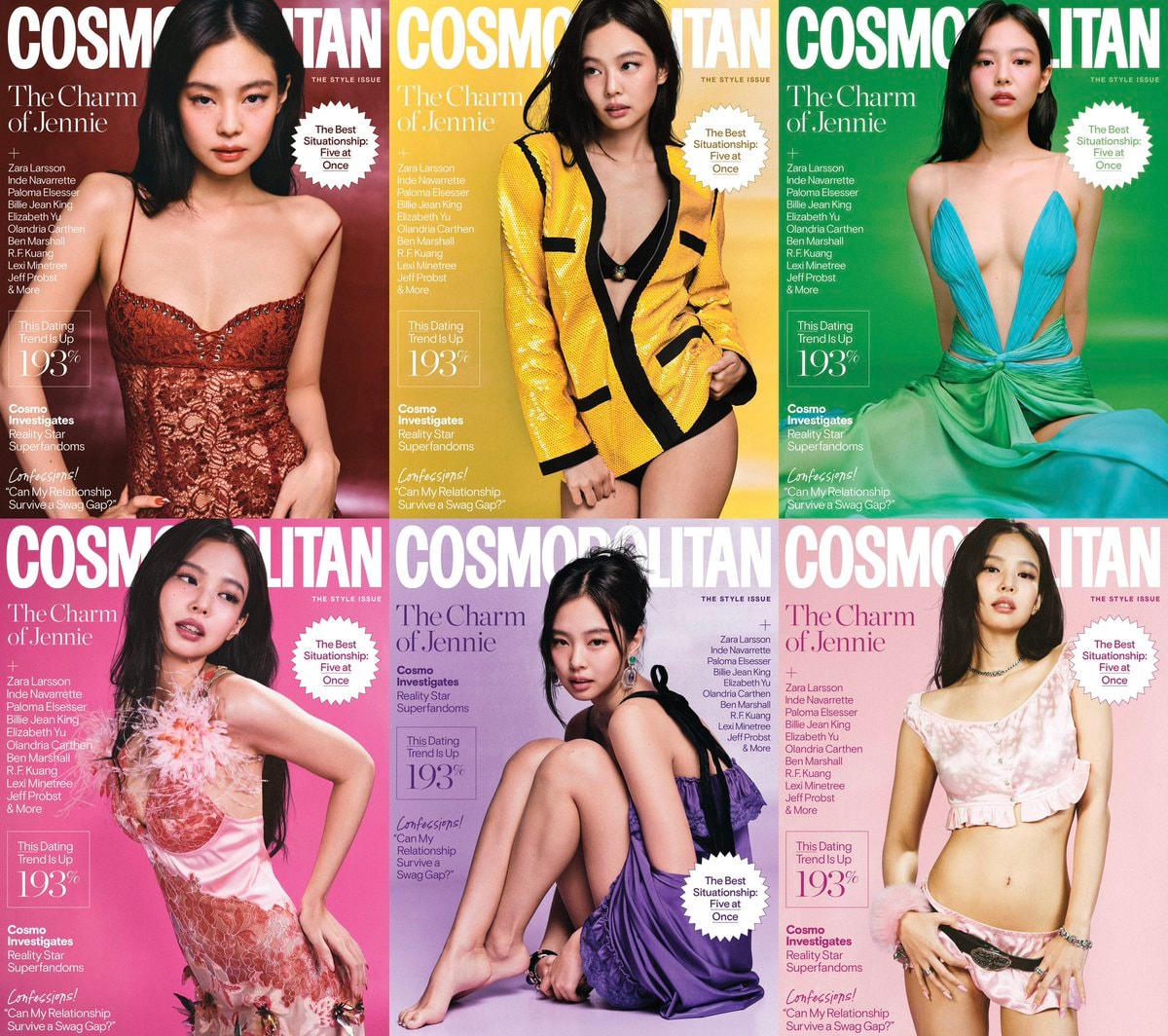 JENNIE Cosmopolitan six covers
