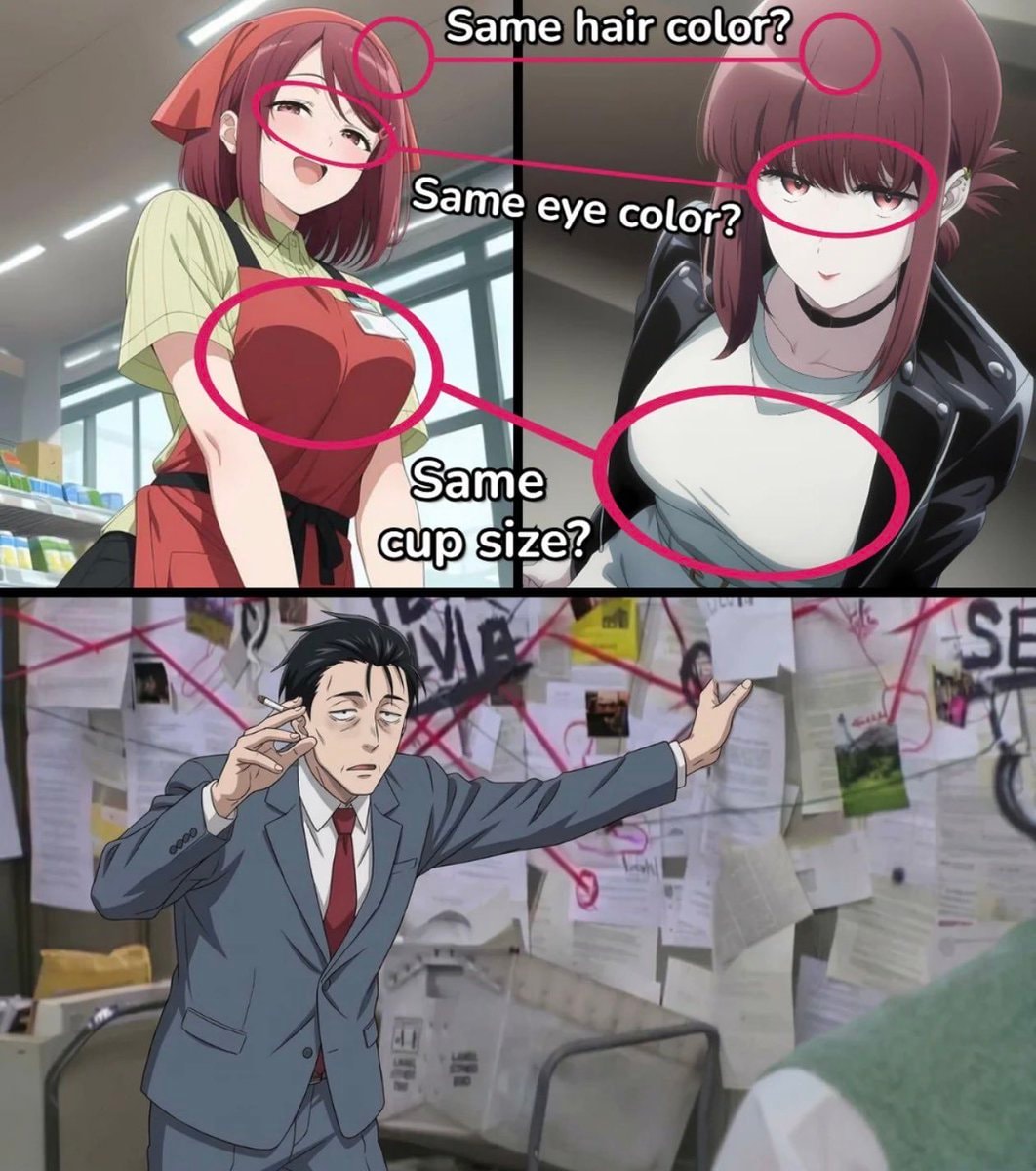anime character similarities meme