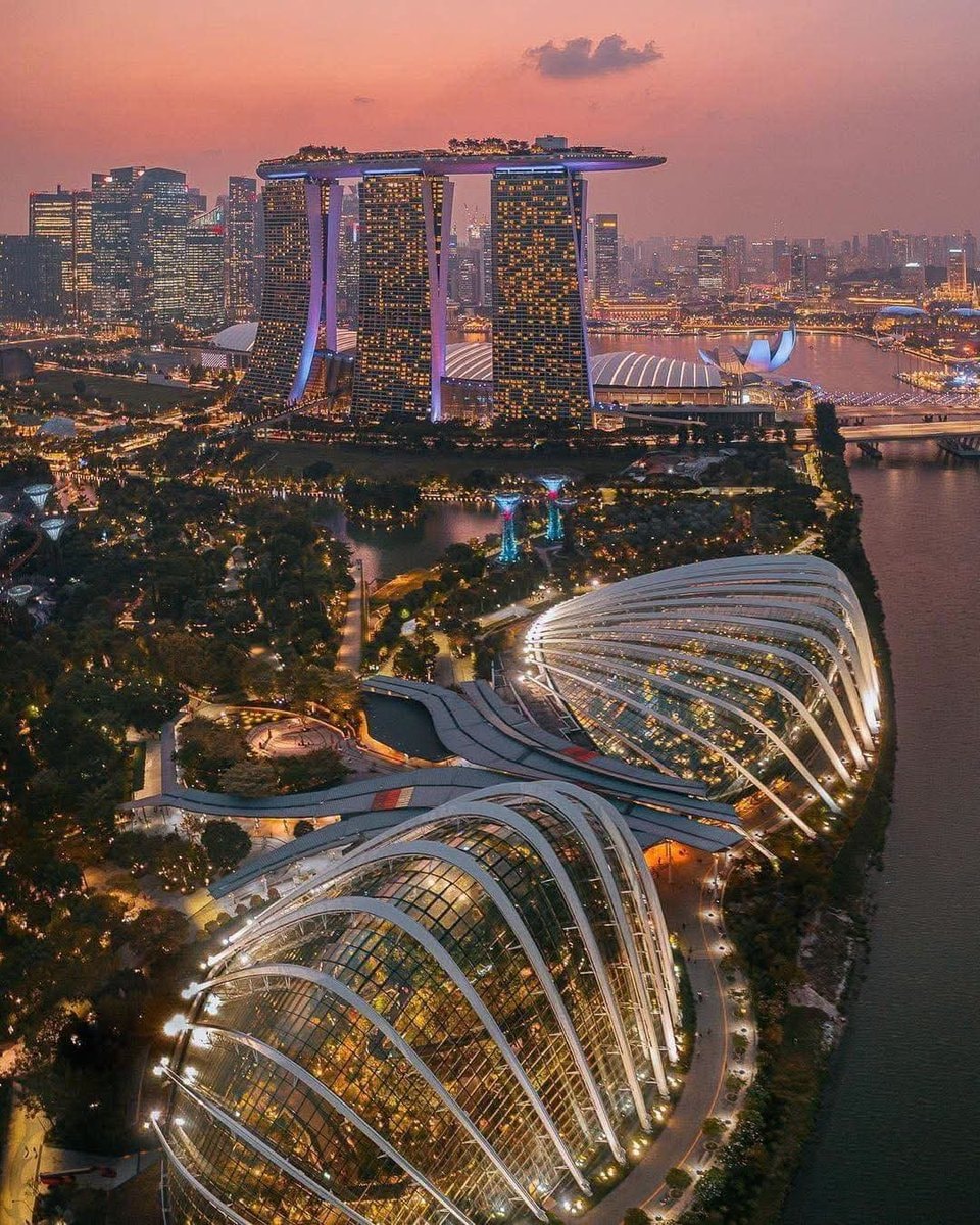 Singapore cityscape at dusk Singapore cityscape at dusk