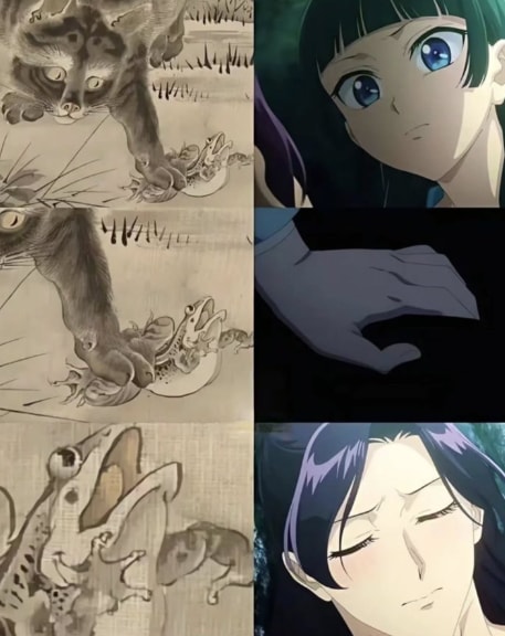 anime girl split screen