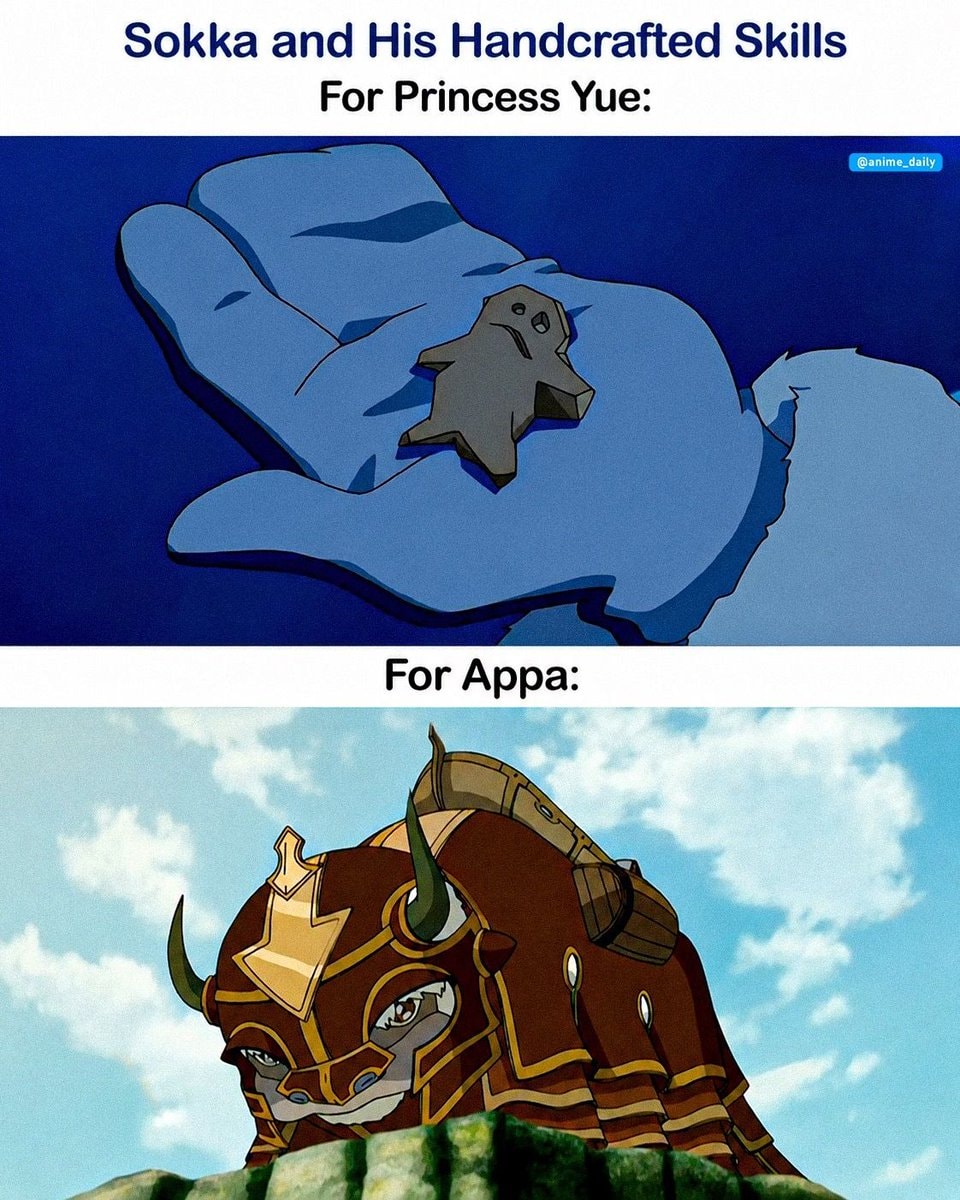 Sokka crafting skills for Princess Yue and Appa