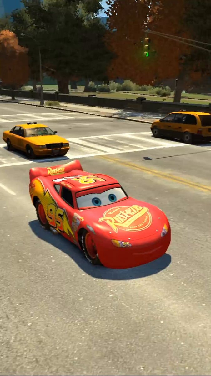 GTA 4 Lightning McQueen crash