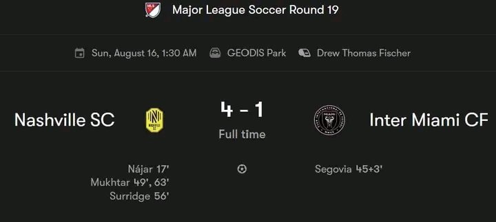 Nashville SC vs Inter Miami score (photo 1 of 2) Nashville SC vs Inter Miami score (photo 1 of 2)