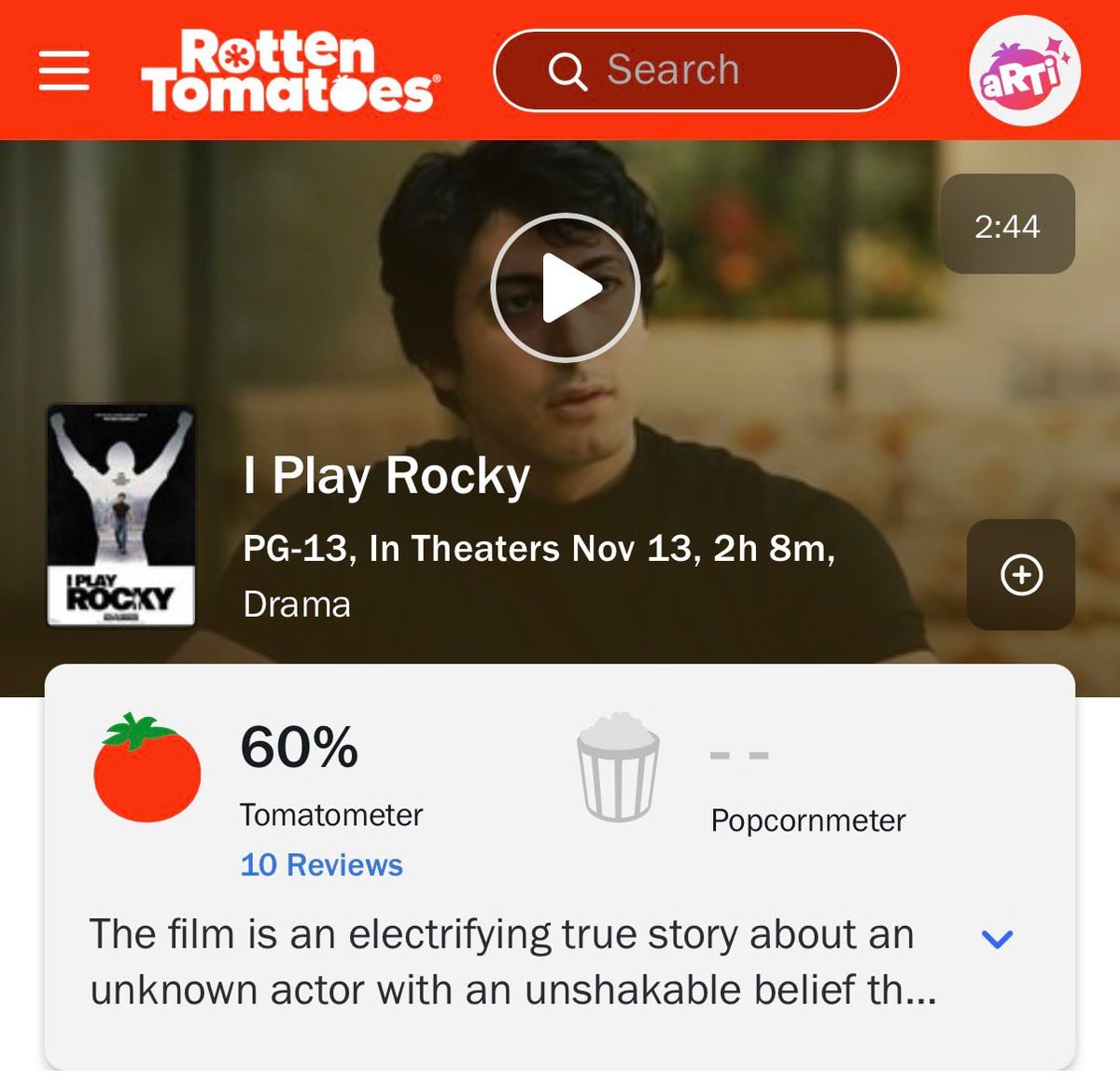 I Play Rocky 60% Rotten Tomatoes