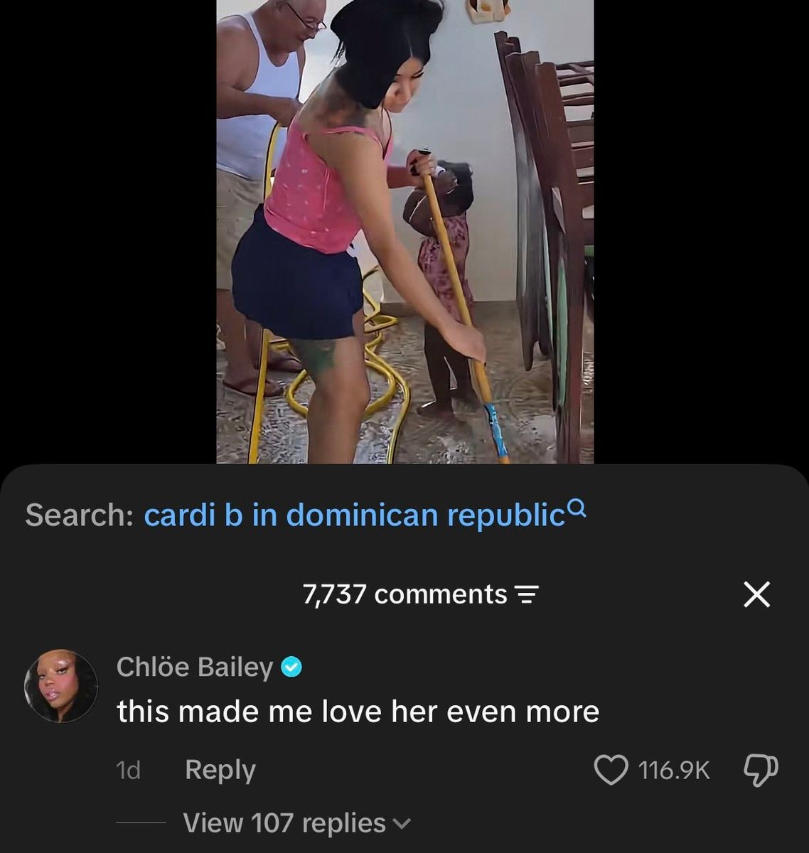 Chloe Bailey on Cardi B cleaning DR Chloe Bailey on Cardi B cleaning DR