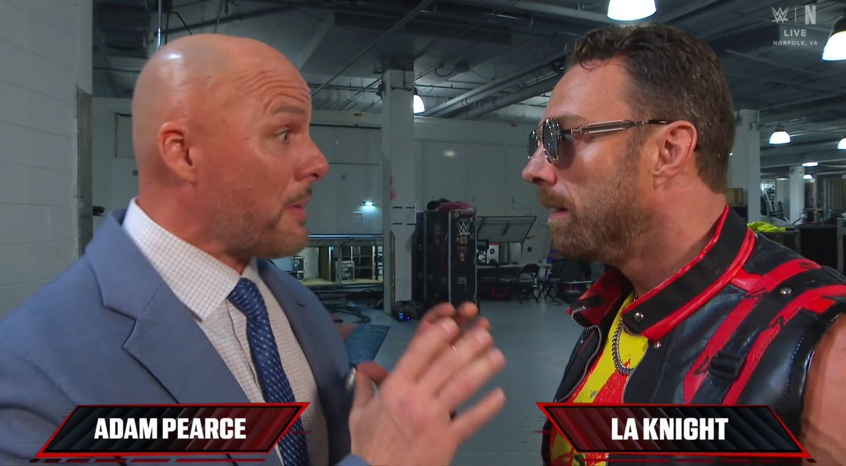Adam Pearce tells LA Knight about title opportunity