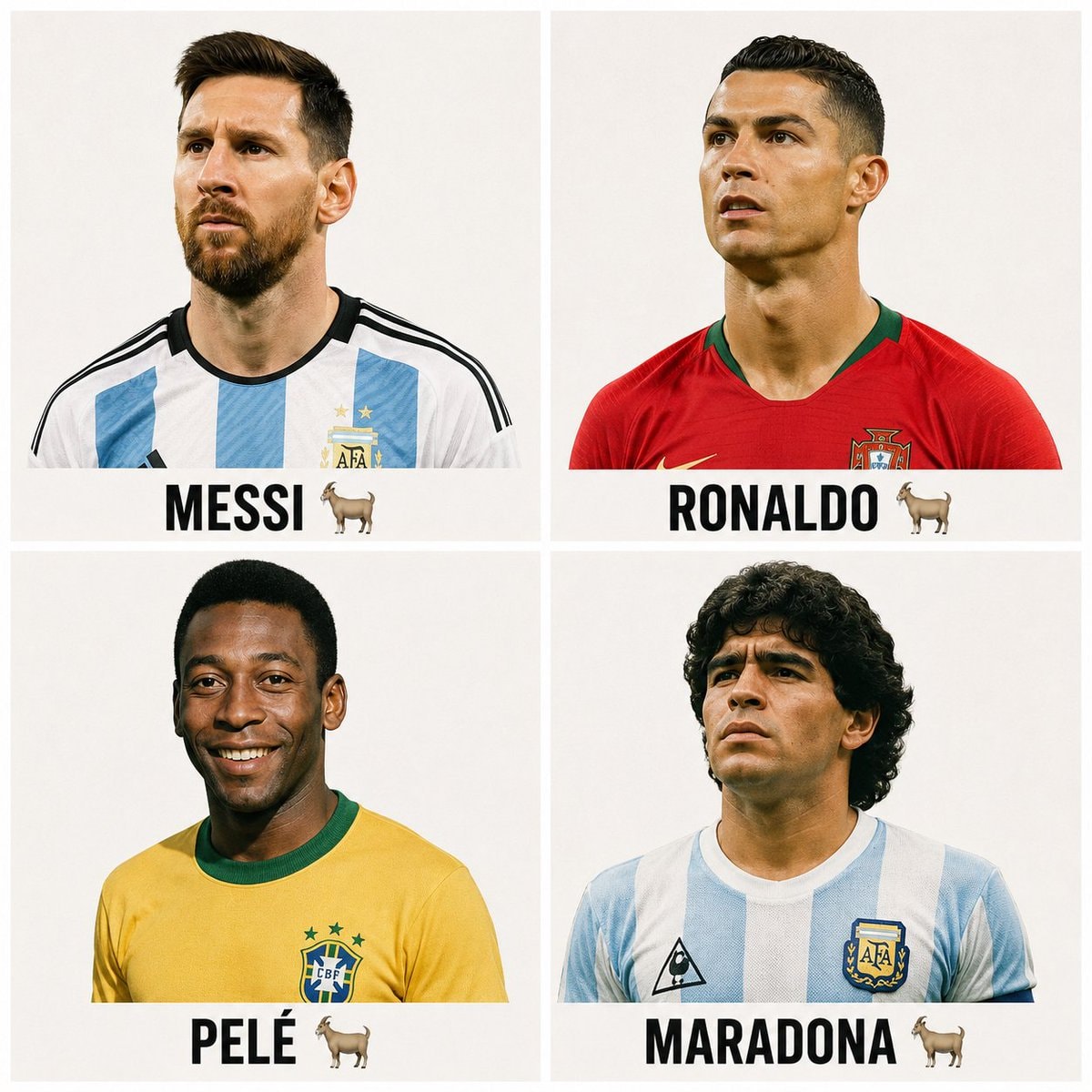 Messi Ronaldo Pelé Maradona goat debate