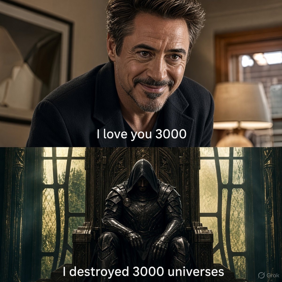 Doom destroying 3000 universes vs Tony Stark