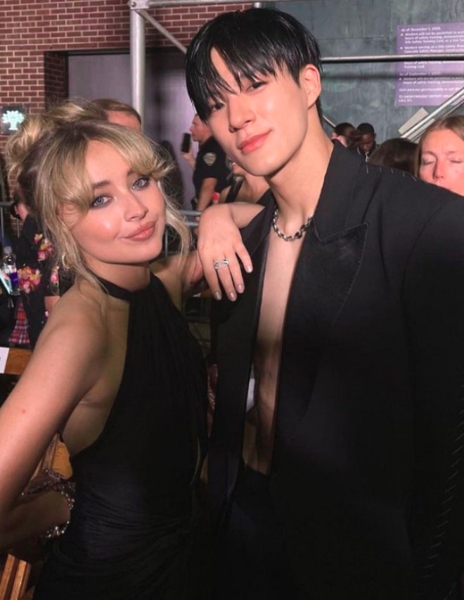 Sabrina Carpenter and Jeno at NYFW