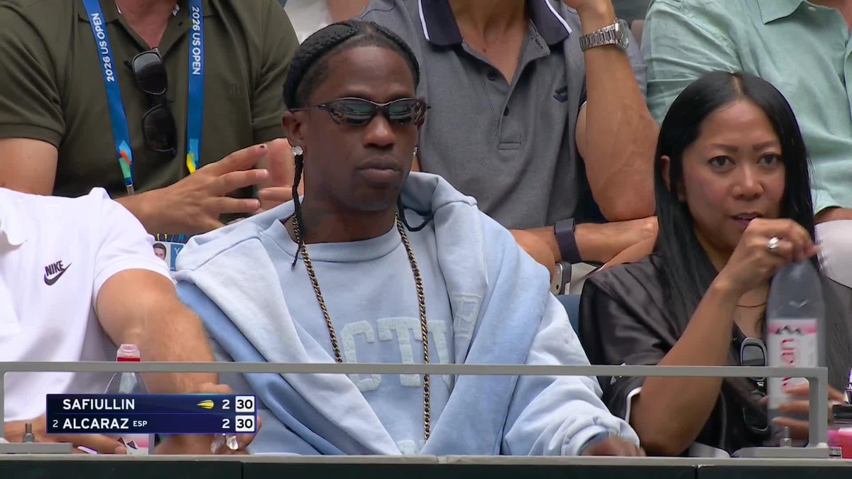 Travis Scott at Carlos Alcaraz US Open match Travis Scott at Carlos Alcaraz US Open match