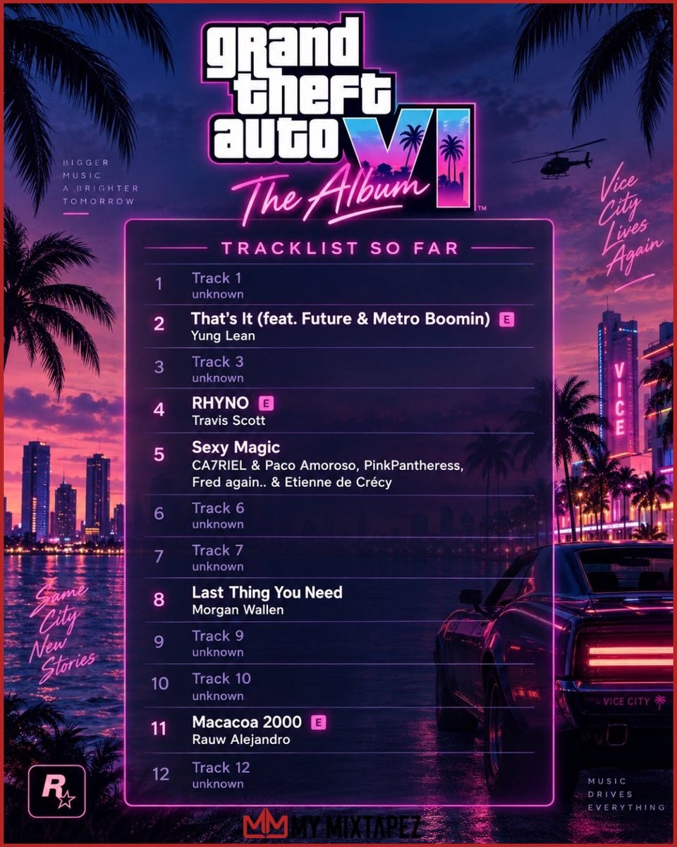 Grand Theft Auto VI The Album tracklist