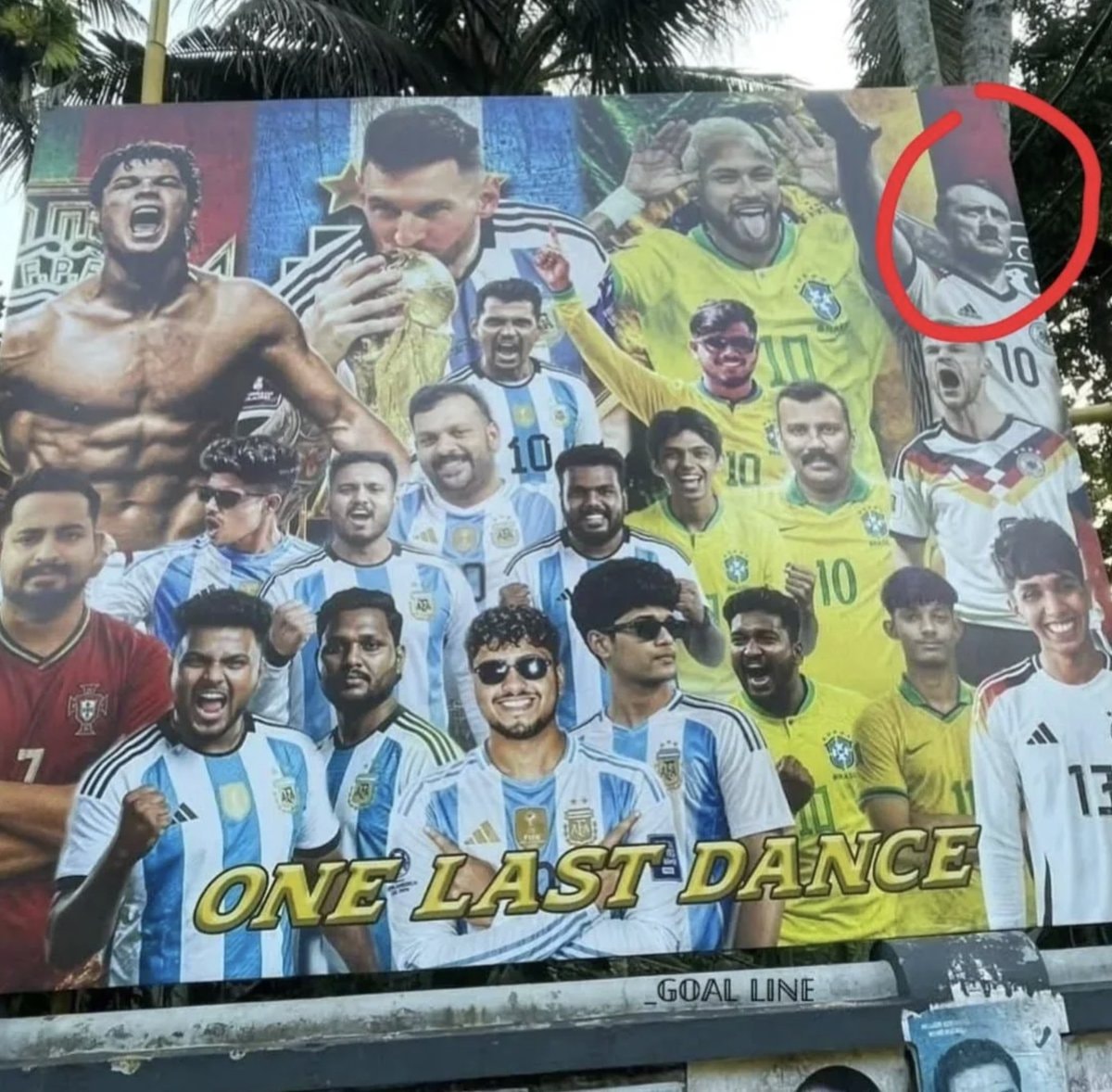 World Cup poster with Hitler face