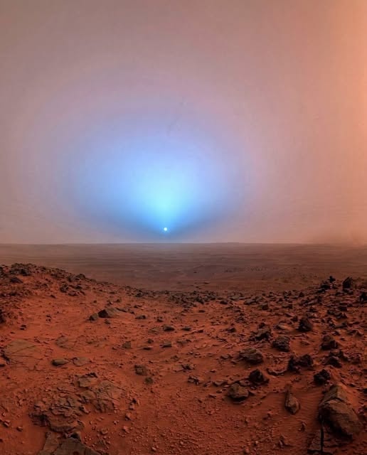 First sunset on Mars photo