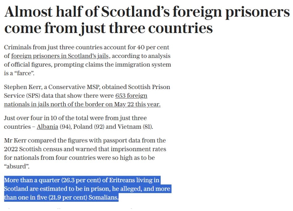 Scotland foreign prisoners statistics