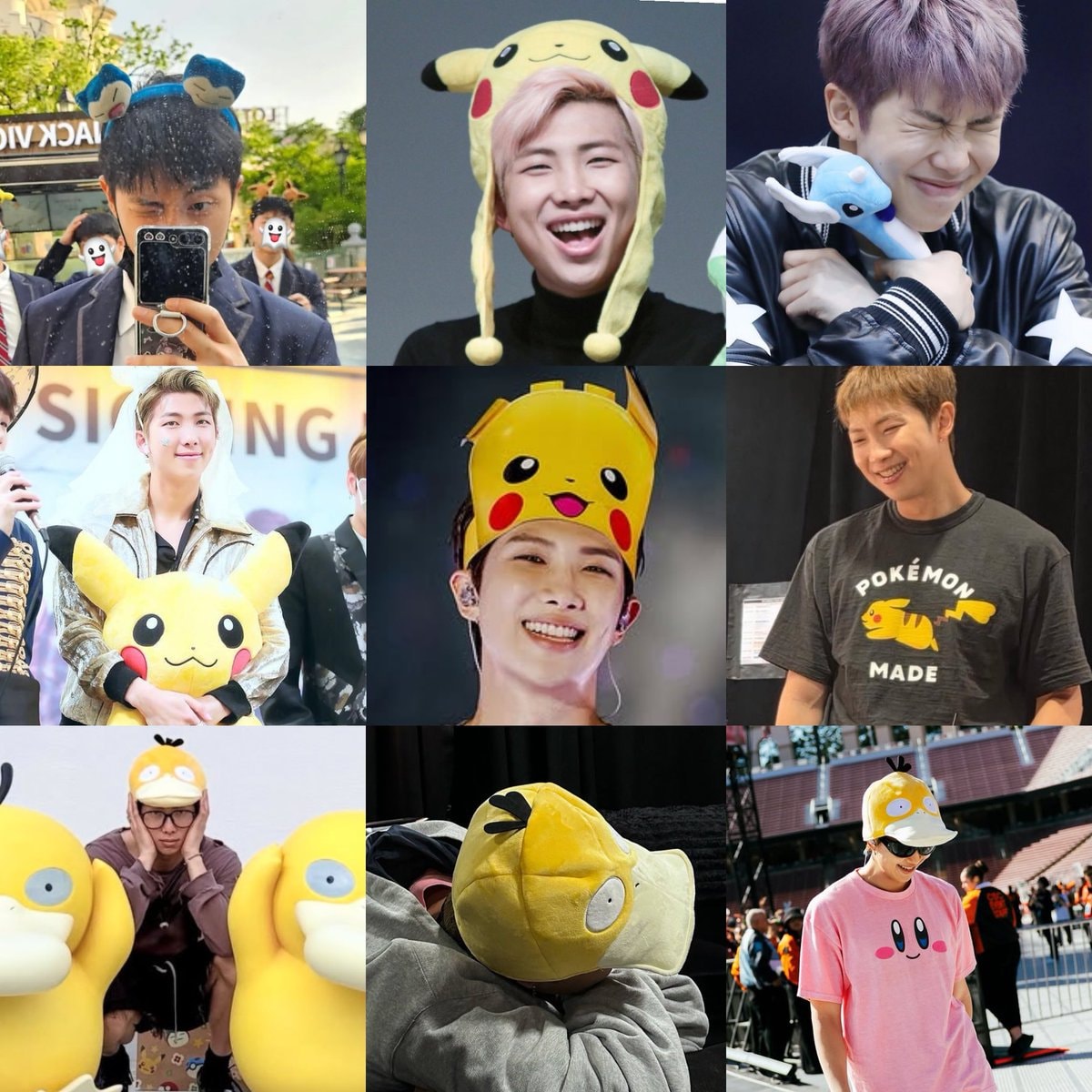 Namjoon Pokémon hats and plushies