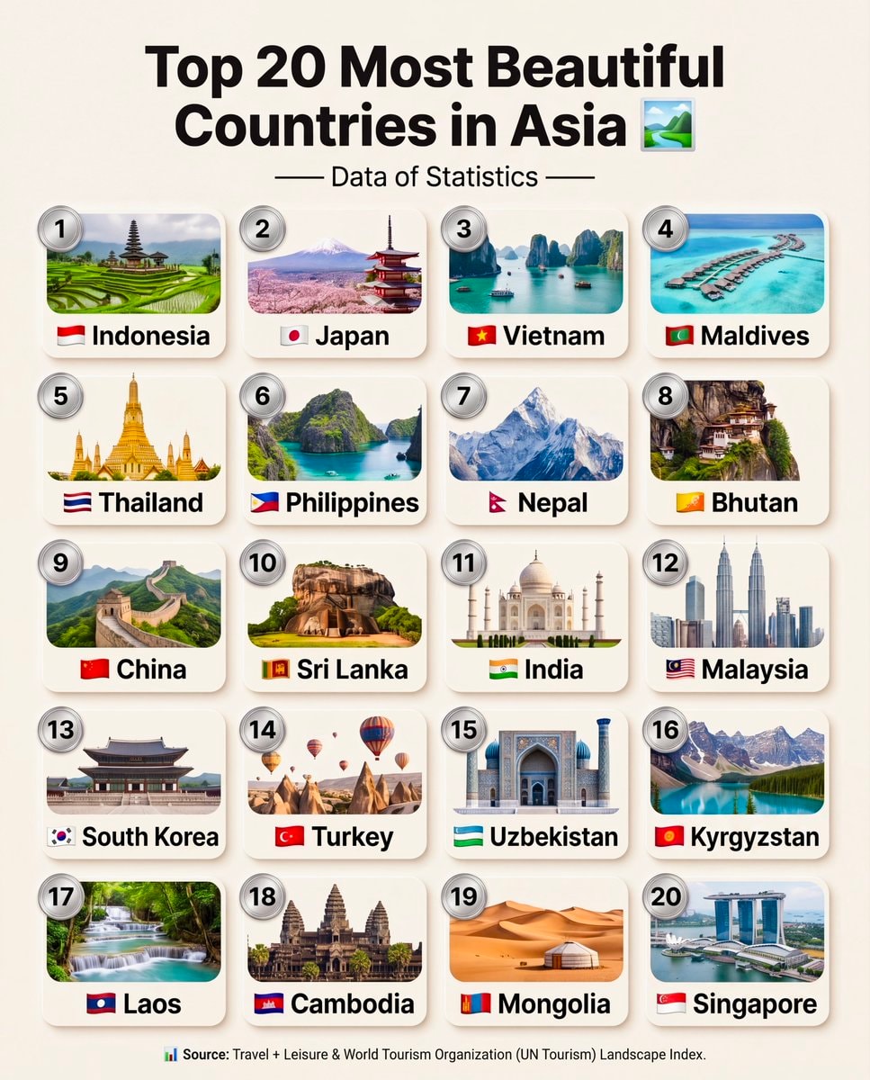 Top 20 Most Beautiful Countries in Asia Top 20 Most Beautiful Countries in Asia