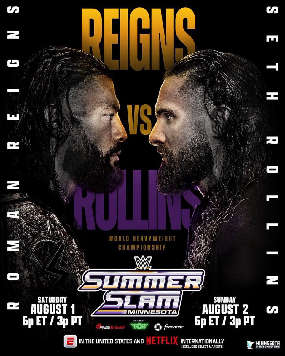 Roman Reigns vs Seth Rollins SummerSlam poster (photo 1 of 3)