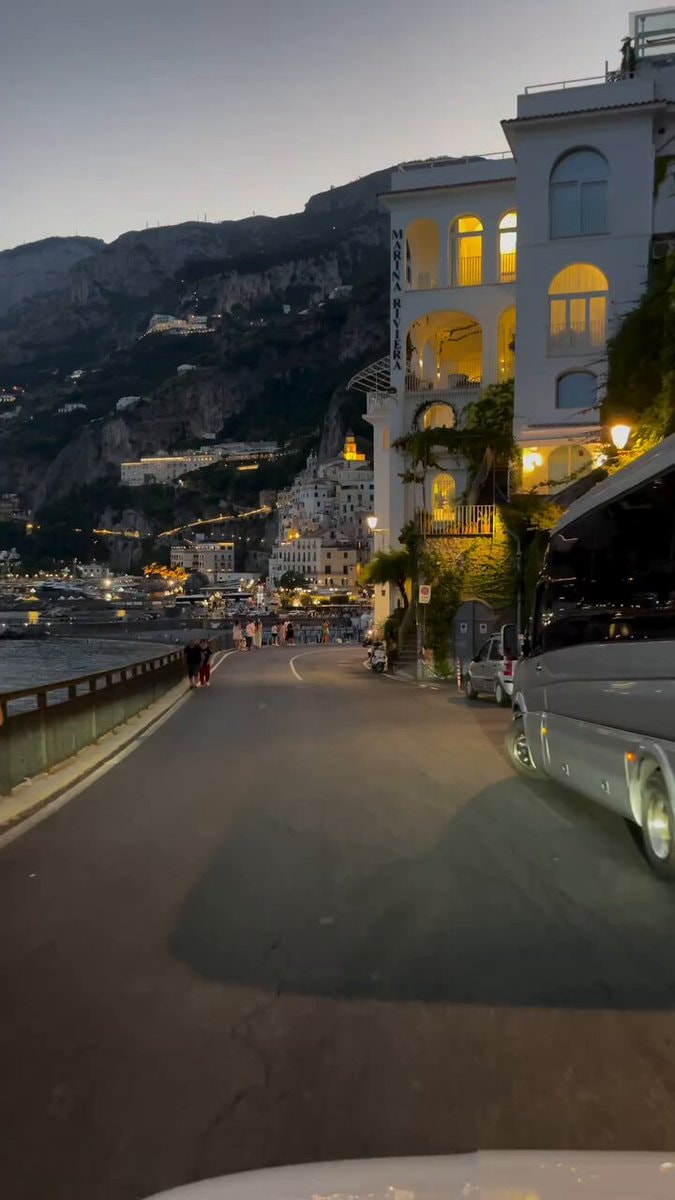 Amalfi coast at dusk Italy