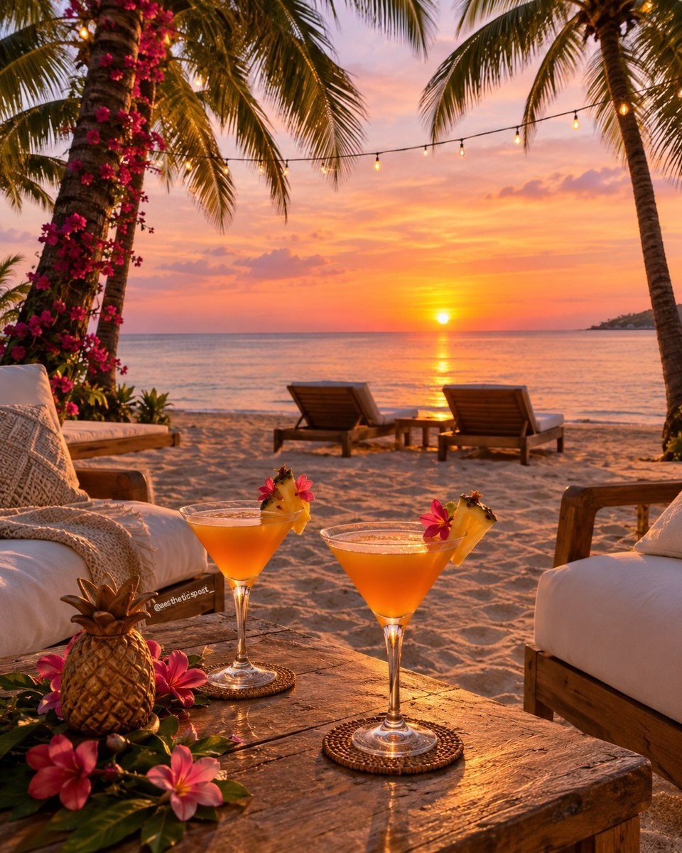 Tropical beach sunset Tropical beach sunset